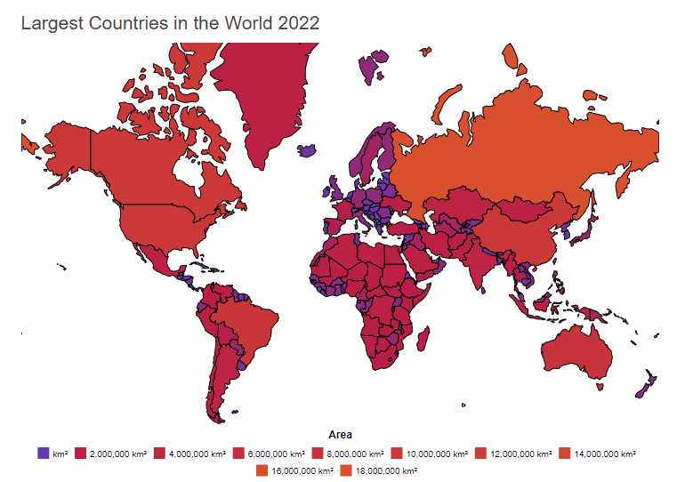 top 10 largest country in the world map-I