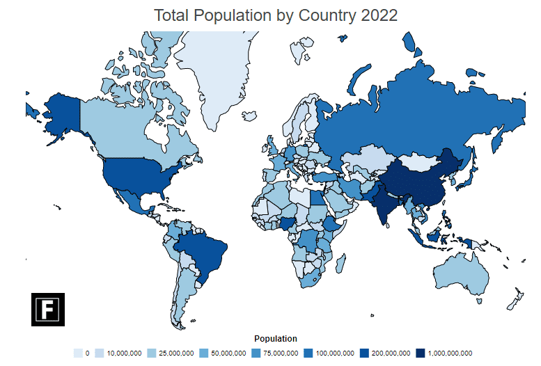 top 10 population country by worldpopulationreview.com